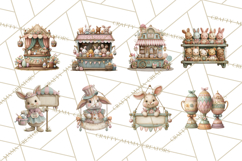 Easter Carnival Clipart, Pastel Carnival Booths Png Product Image 5