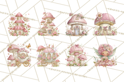 Whimsical Fairy World Clipart, Pastel Fairy Houses Png Product Image 3