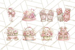 Girly Garden Tools Clipart, Pastel Gardening Clip Art Png Product Image 8