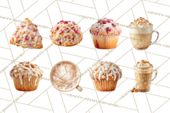 Winter Café PNG, Cozy Latte Clipart, Bakery Drink Graphics Product Image 7
