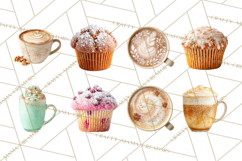 Winter Café PNG, Cozy Latte Clipart, Bakery Drink Graphics Product Image 9
