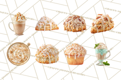 Winter Café PNG, Cozy Latte Clipart, Bakery Drink Graphics Product Image 5