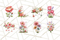 Spring Floral Clipart, Whimsical Flowers PNG, Pastel Tulips Product Image 8