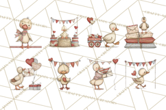 Valentine Farm Animal Clipart Pastel Country Watercolor PNG Product Image 2