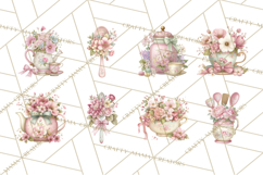 Blossom Tea Party Clipart, Pastel Tea Party Png Product Image 6