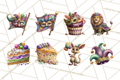 Carnival Animals Parade Clipart, Mardi Gras PNG Product Image 5