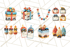 Monster Truck Birthday Party Clipart, Racing Celebration Png Product Image 6