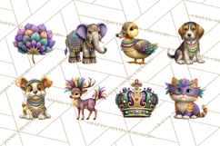 Carnival Animals Parade Clipart, Mardi Gras PNG Product Image 6