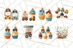 Monster Truck Birthday Party Clipart, Racing Celebration Png Product Image 3