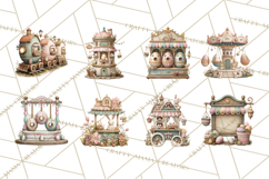Easter Carnival Clipart, Pastel Carnival Booths Png Product Image 9