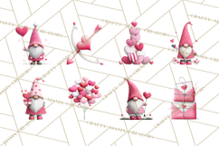 Valentine Gnome Clipart Watercolor Love Gnomes PNG Product Image 2