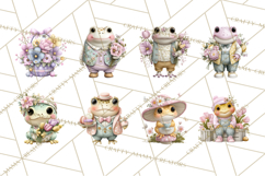 Easter Frogs in Fancy Fits, Cute Spring Clipart Png Product Image 7
