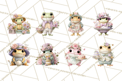 Easter Frogs in Fancy Fits, Cute Spring Clipart Png Product Image 9