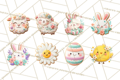 Easter Cookies Clipart, Bunny Chick Egg Carrot Flower PNG Product Image 6
