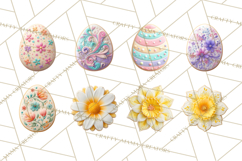 Easter Cookies Clipart, Bunny Chick Egg Carrot Flower PNG Product Image 9
