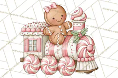 Pink Gingerbread Clipart PNG, Cute Christmas Gingerbread Product Image 2