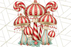 Whimsical Peppermint Garden PNG Christmas Clipart Product Image 2
