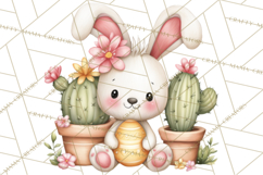 Easter Cactus Clipart, Easter Bunny, Faith, Easter PNG Product Image 2