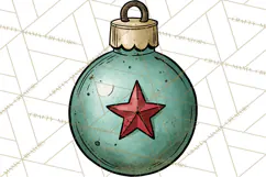 Vintage Christmas Clipart Accessories, Holiday Doodle PNG Product Image 5