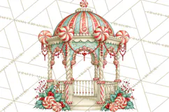 Whimsical Peppermint Garden PNG Christmas Clipart Product Image 2