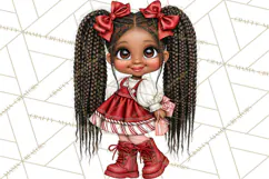Candy Cane Christmas Girls Clipart PNG, Cute Holiday Kids Product Image 2