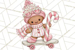 Pink Gingerbread Clipart PNG, Cute Christmas Gingerbread Product Image 3