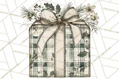 Vintage Christmas Presents Clipart, Christmas Gift Box PNG Product Image 4