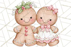 Pink Gingerbread Clipart PNG, Cute Christmas Gingerbread Product Image 4