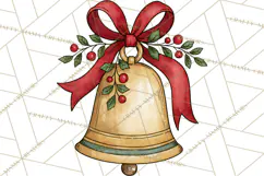 Vintage Christmas Clipart Accessories, Holiday Doodle PNG Product Image 5