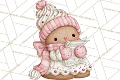 Pink Gingerbread Clipart PNG, Cute Christmas Gingerbread Product Image 5