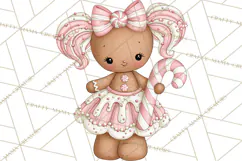 Pink Gingerbread Clipart PNG, Cute Christmas Gingerbread Product Image 2