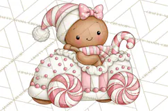 Pink Gingerbread Clipart PNG, Cute Christmas Gingerbread Product Image 3