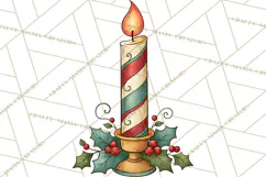 Vintage Christmas Clipart Accessories, Holiday Doodle PNG Product Image 3