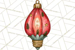 Vintage Christmas Clipart Accessories, Holiday Doodle PNG Product Image 3
