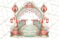 Whimsical Peppermint Garden PNG Christmas Clipart Product Image 2