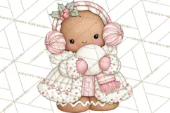 Pink Gingerbread Clipart PNG, Cute Christmas Gingerbread Product Image 3
