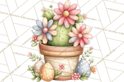 Easter Cactus Clipart, Easter Bunny, Faith, Easter PNG Product Image 2