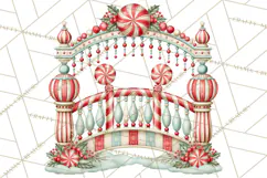 Whimsical Peppermint Garden PNG Christmas Clipart Product Image 3