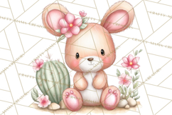 Easter Cactus Clipart, Easter Bunny, Faith, Easter PNG Product Image 3