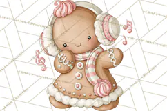 Pink Gingerbread Clipart PNG, Cute Christmas Gingerbread Product Image 5