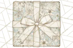 Vintage Christmas Presents Clipart, Christmas Gift Box PNG Product Image 2