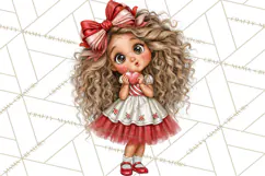 Candy Cane Christmas Girls Clipart PNG, Cute Holiday Kids Product Image 2