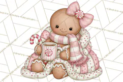 Pink Gingerbread Clipart PNG, Cute Christmas Gingerbread Product Image 3