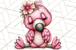 Flamingo Librarian Reading Clipart PNG Product Image 3