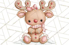 Pink Gingerbread Clipart PNG, Cute Christmas Gingerbread Product Image 5