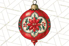 Vintage Christmas Clipart Accessories, Holiday Doodle PNG Product Image 5