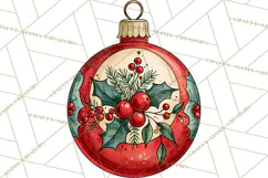 Vintage Christmas Clipart Accessories, Holiday Doodle PNG Product Image 2