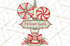 Whimsical Peppermint Garden PNG Christmas Clipart Product Image 2