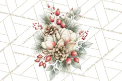 Watercolor Christmas Clipart PNG, Holiday Graphics PNG Product Image 4
