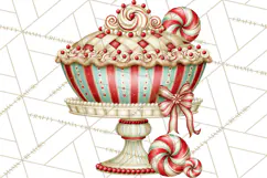 Whimsical Peppermint Bakery PNG Christmas Clipart Product Image 2